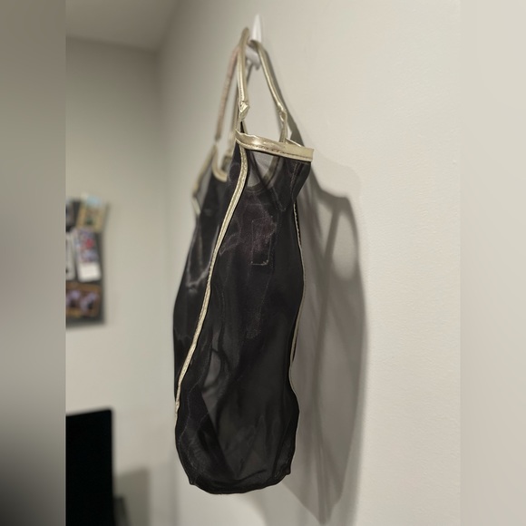 {Victoria's Secret} Beach Bag black with gold trim - Picture 4 of 5